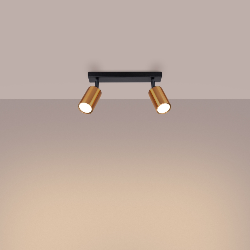Spotlight WINX 2xGU10/10W/230V svart/koppar