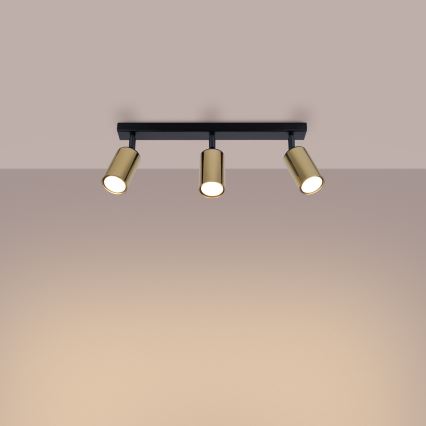 Spotlight WINX 3xGU10/10W/230V svart/guld