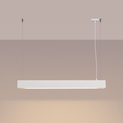 LED ljuskrona med textilsladd SPARK 1xG13/8,5W/230V vit