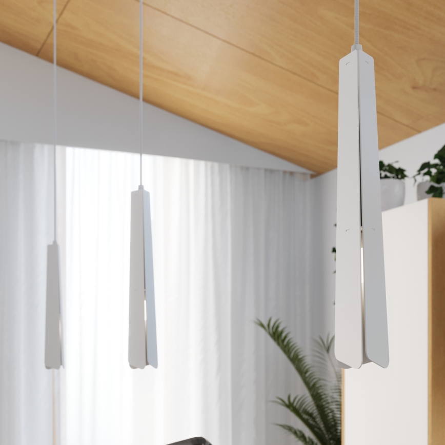 Ljuskrona med textilsladd PRYSM 1xG9/8W/230V vit