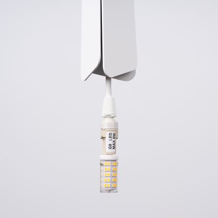 Ljuskrona med textilsladd PRYSM 1xG9/8W/230V vit