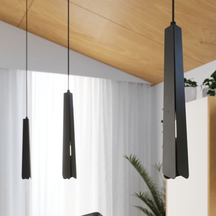 Ljuskrona med textilsladd PRYSM 1xG9/8W/230V svart