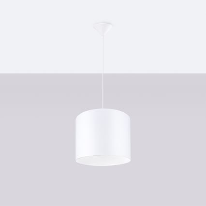 Ljuskrona med textilsladd NOVA 1xE27/15W/230V diameter 30 cm vit
