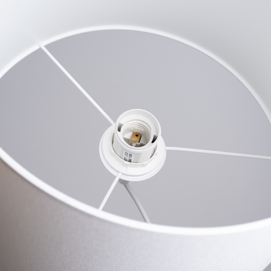 Ljuskrona med textilsladd NOVA 1xE27/15W/230V diameter 30 cm vit