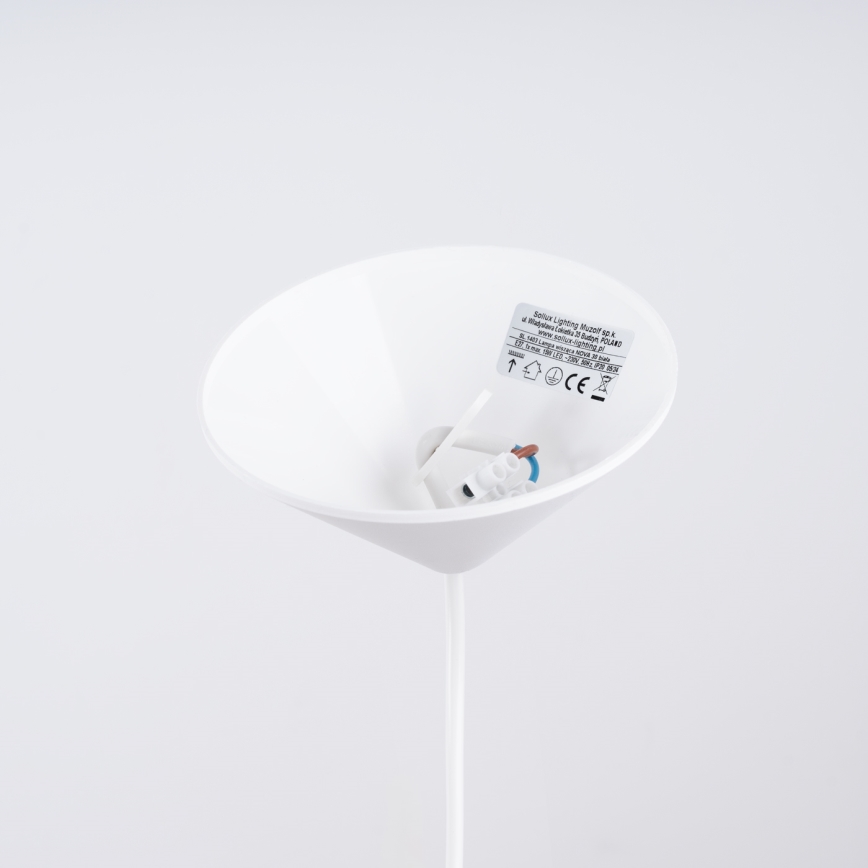 Ljuskrona med textilsladd NOVA 1xE27/15W/230V diameter 30 cm vit