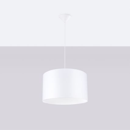 Ljuskrona med textilsladd NOVA 1xE27/15W/230V diameter 40 cm vit