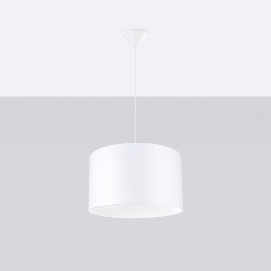 Ljuskrona med textilsladd NOVA 1xE27/15W/230V diameter 40 cm vit
