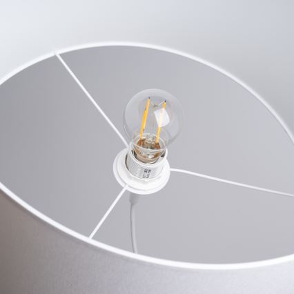 Ljuskrona med textilsladd NOVA 1xE27/15W/230V diameter 40 cm vit