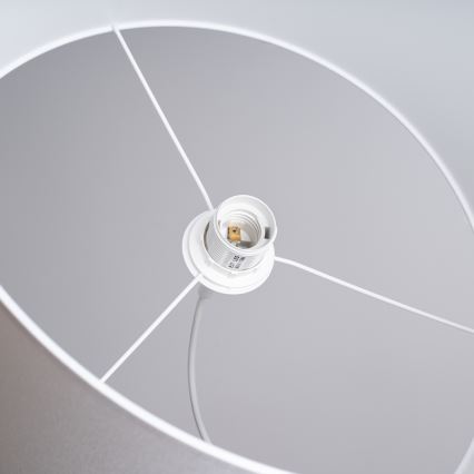 Ljuskrona med textilsladd NOVA 1xE27/15W/230V diameter 40 cm vit