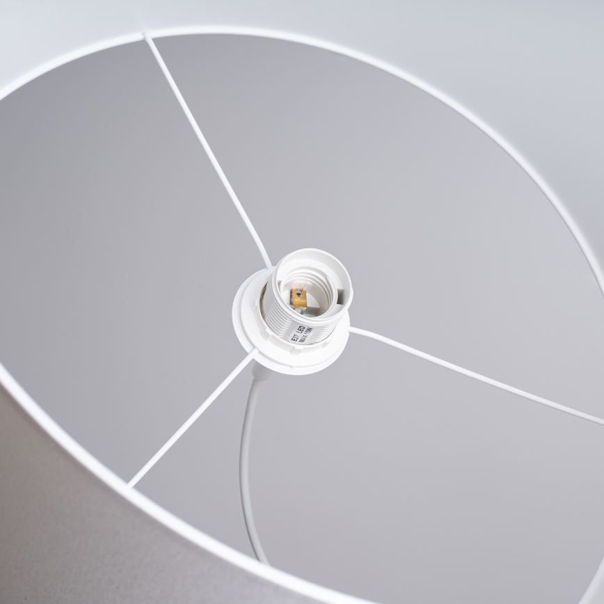 Ljuskrona med textilsladd NOVA 1xE27/15W/230V diameter 40 cm vit