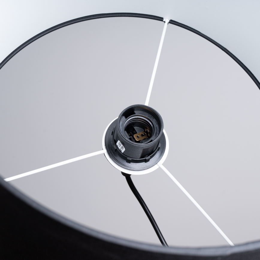 Ljuskrona med textilsladd NOVA 1xE27/15W/230V diameter 30 cm svart