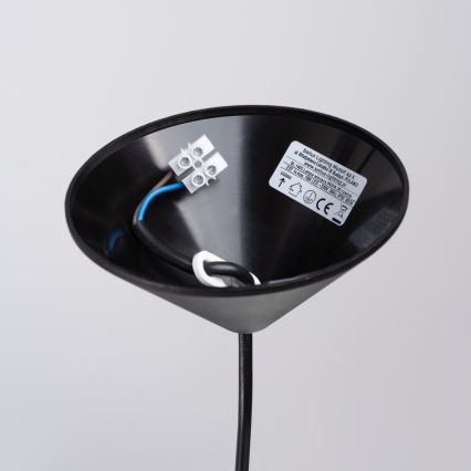 Ljuskrona med textilsladd NOVA 1xE27/15W/230V diameter 30 cm svart