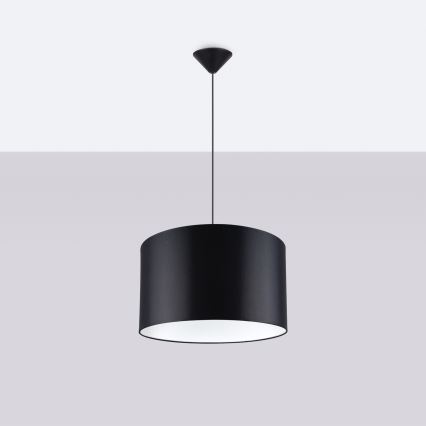 Ljuskrona med textilsladd NOVA 1xE27/15W/230V diameter 40 cm svart