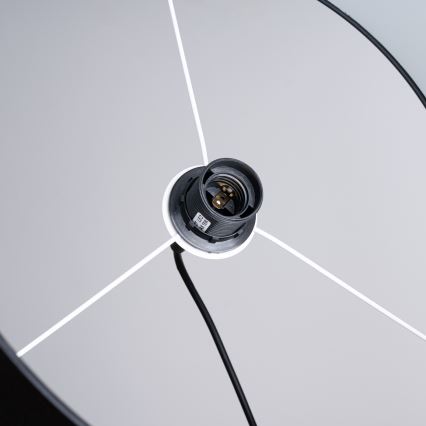 Ljuskrona med textilsladd NOVA 1xE27/15W/230V diameter 40 cm svart
