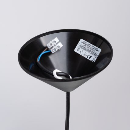 Ljuskrona med textilsladd NOVA 1xE27/15W/230V diameter 40 cm svart