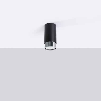 Spotlight NERO 1xGU10/10W/230V 12,5 cm svart/skinande krom