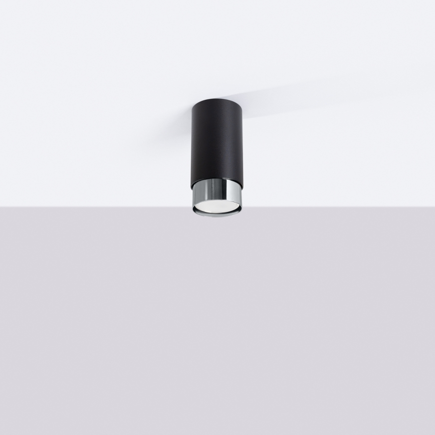 Spotlight NERO 1xGU10/10W/230V 12,5 cm svart/skinande krom