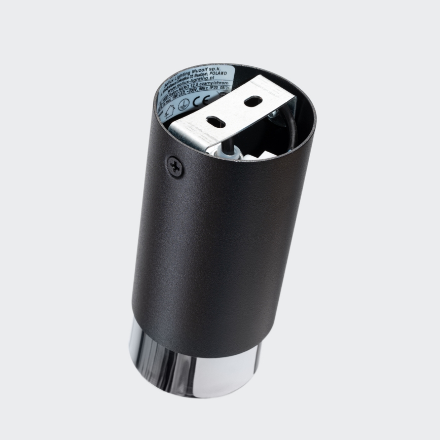 Spotlight NERO 1xGU10/10W/230V 12,5 cm svart/skinande krom