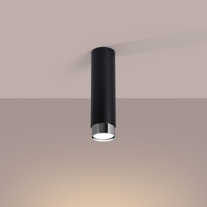 Spotlight NERO 1xGU10/10W/230V 22,5 cm svart/skinande krom