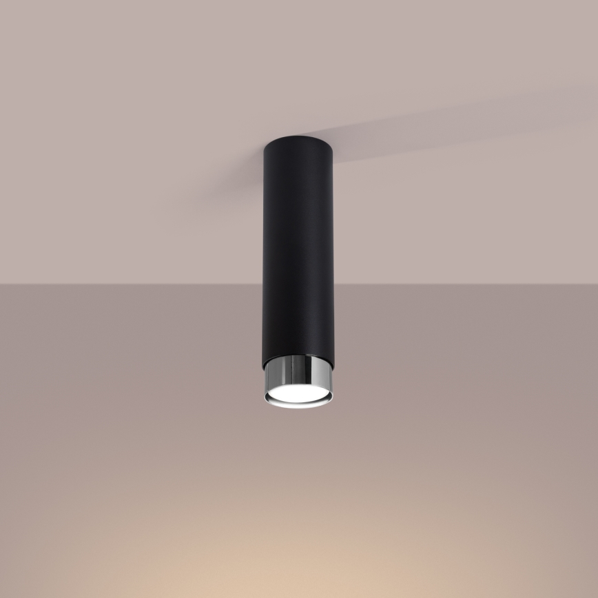 Spotlight NERO 1xGU10/10W/230V 22,5 cm svart/skinande krom