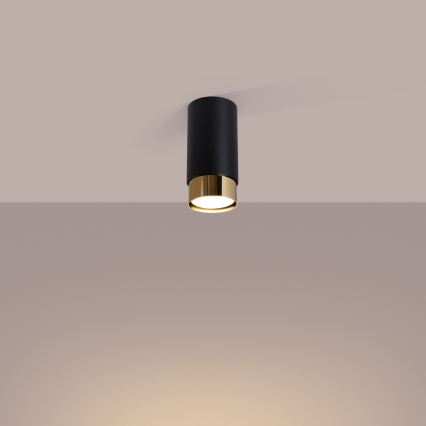 Spotlight NERO 1xGU10/10W/230V 12,5 cm svart/guld