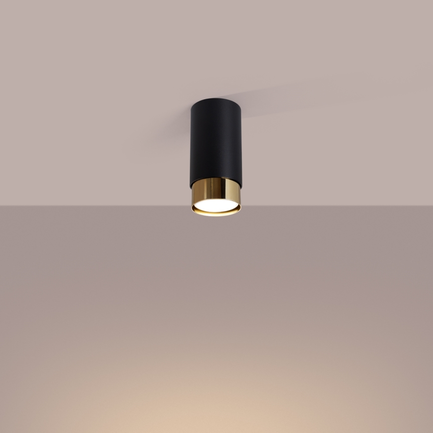 Spotlight NERO 1xGU10/10W/230V 12,5 cm svart/guld