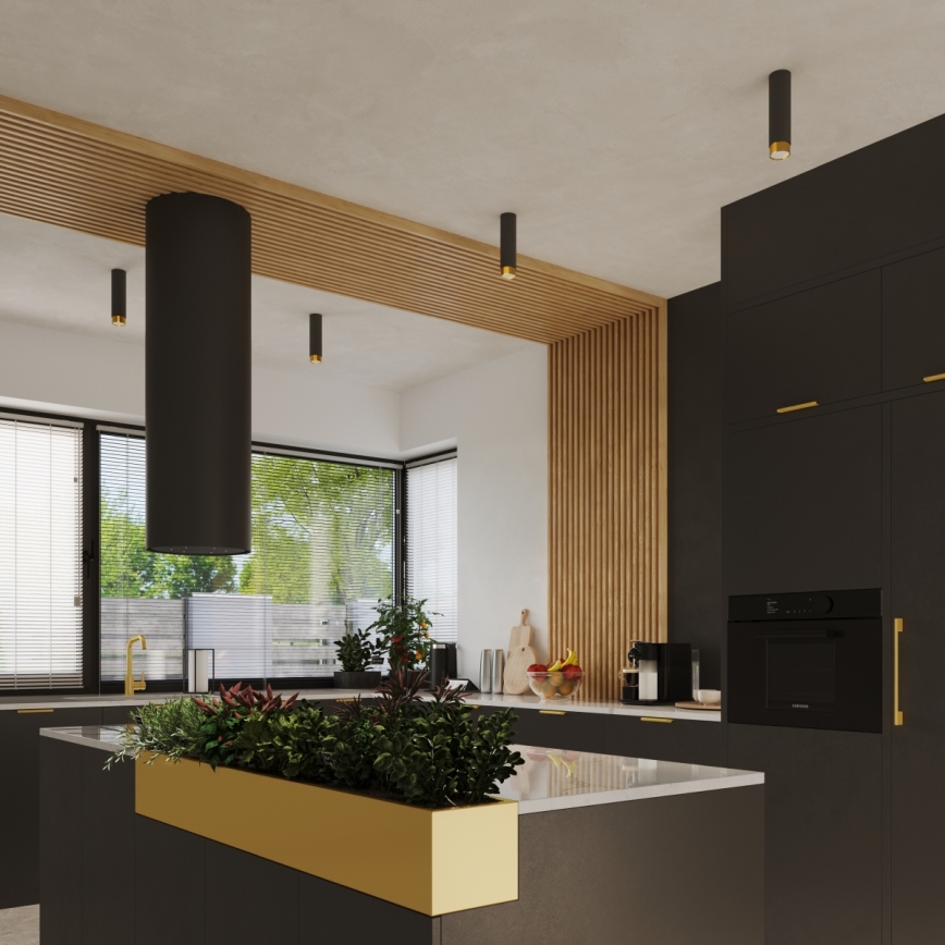 Spotlight NERO 1xGU10/10W/230V 22,5 cm svart/guld
