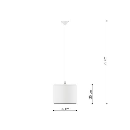 Hängande ljuskrona med textilsladd för barn PRINCESS 1xE27/15W/230V diameter 30 cm prinsessa