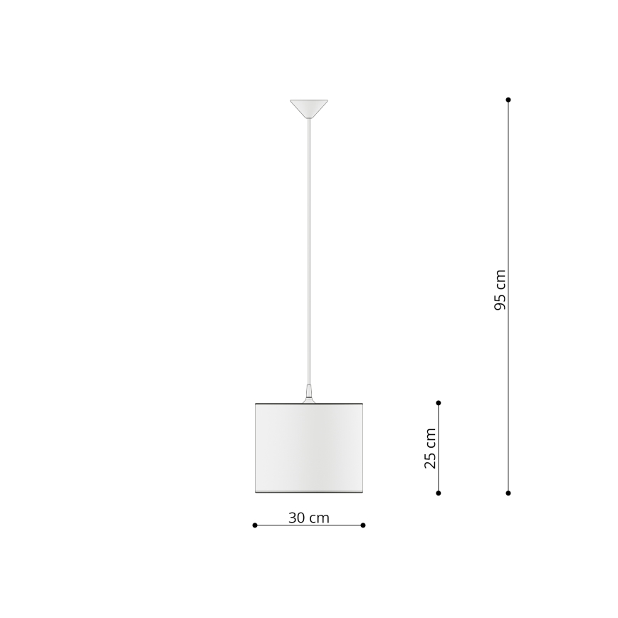 Hängande ljuskrona med textilsladd för barn PRINCESS 1xE27/15W/230V diameter 30 cm prinsessa