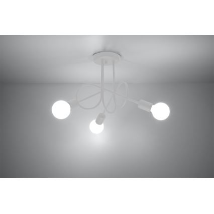 Ytmonterad ljuskrona LOOP 3xE27/15W/230V vit