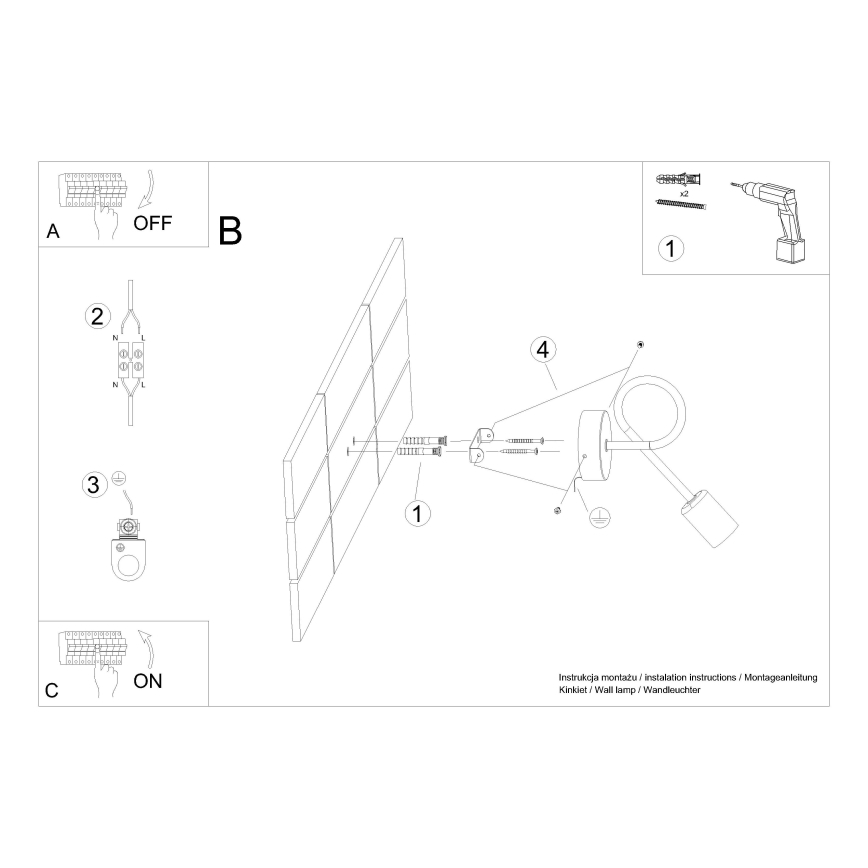 Vägglampa LOOP 1xE27/15W/230V skinande krom