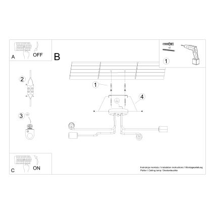 Ytmonterad ljuskrona VECTOR 4xE27/15W/230V vit