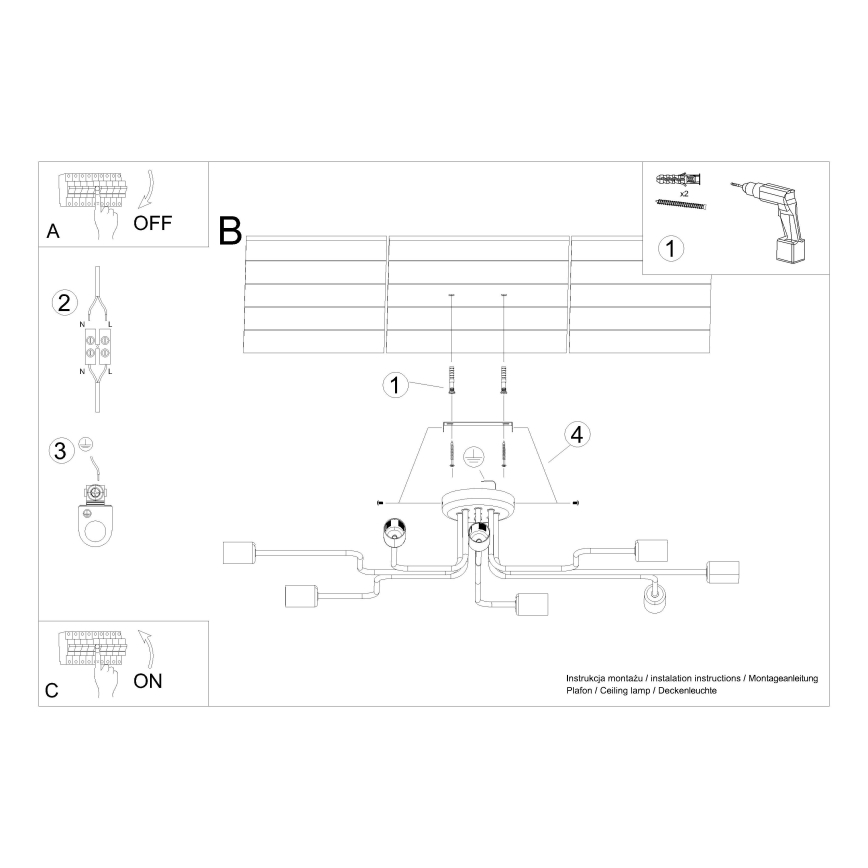 Ytmonterad ljuskrona VECTOR 8xE27/15W/230V vit
