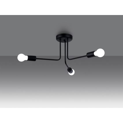 Pendelkrona NORAH 3xE27/15W/230V svart