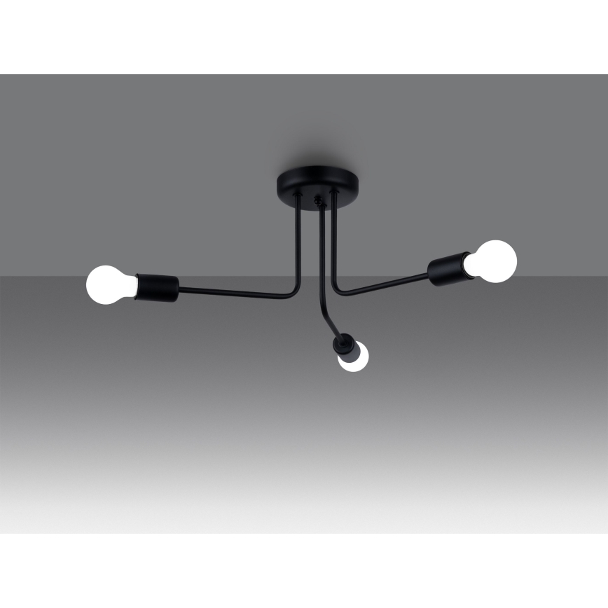Pendelkrona NORAH 3xE27/15W/230V svart