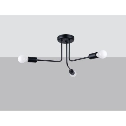 Pendelkrona NORAH 3xE27/15W/230V svart