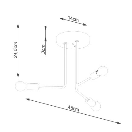 Pendelkrona NORAH 3xE27/15W/230V svart