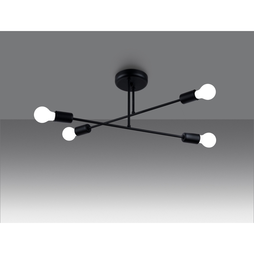 Pendelkrona NORAH 4xE27/15W/230V svart
