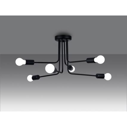 Pendelkrona NORAH 6xE27/15W/230V svart