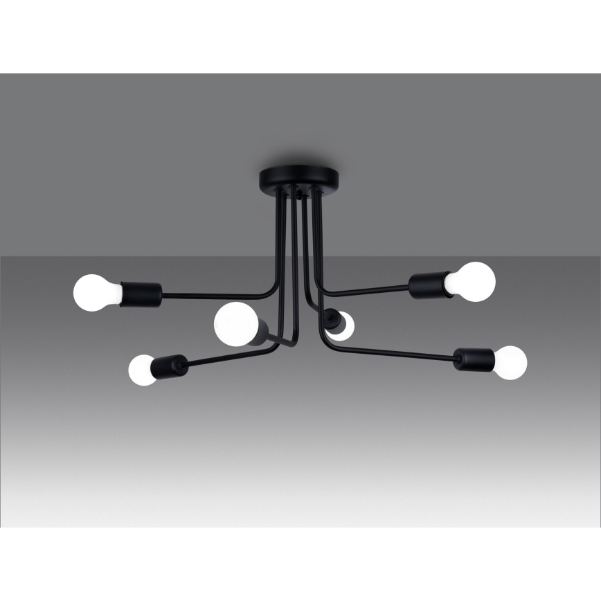 Pendelkrona NORAH 6xE27/15W/230V svart