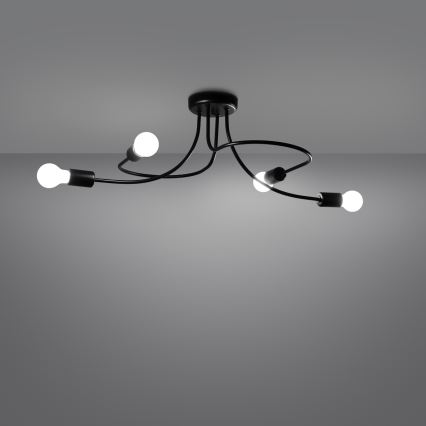 Pendelkrona LEVAR 4xE27/15W/230V svart