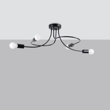 Pendelkrona LEVAR 4xE27/15W/230V svart