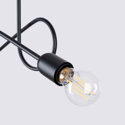 Ytmonterad ljuskrona LOOP 2xE27/15W/230V svart