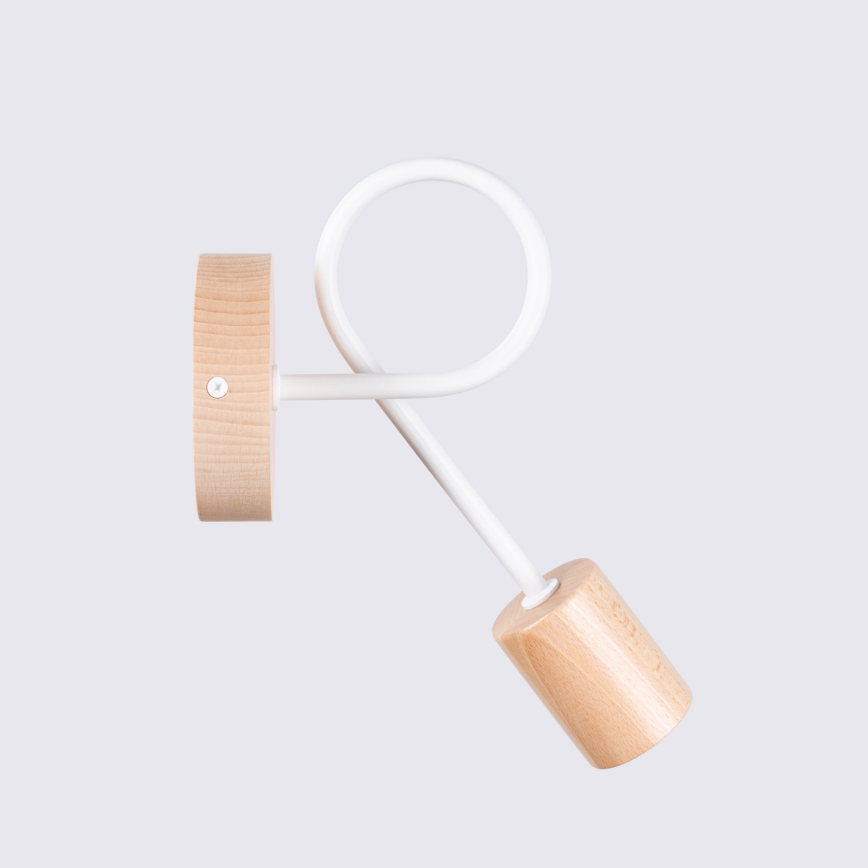 Vägglampa EMBER 1xE27/15W/230V vit/beige/bok