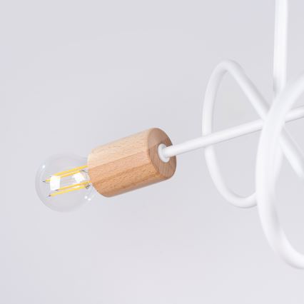 Ytmonterad ljuskrona EMBER 3xE27/15W/230V vit/beige/bok