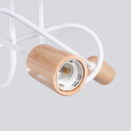 Ytmonterad ljuskrona EMBER 3xE27/15W/230V vit/beige/bok