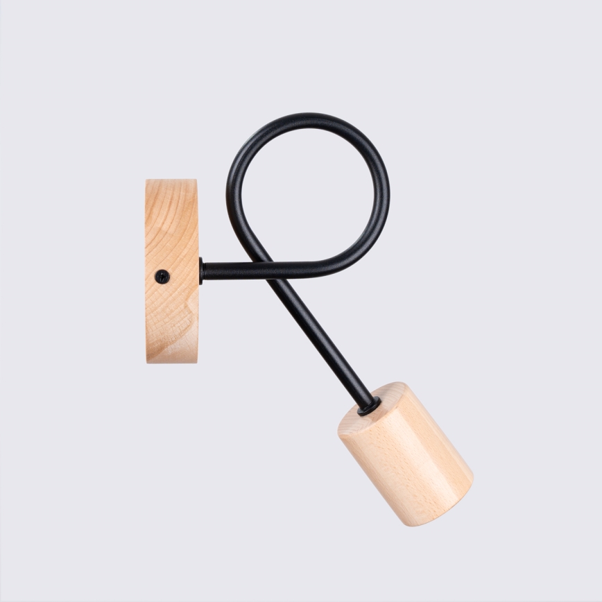 Vägglampa EMBER 1xE27/15W/230V svart/beige/bok