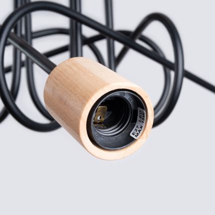 Ytmonterad ljuskrona EMBER 5xE27/15W/230V svart/beige/bok