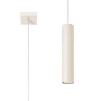 Ljuskrona med textilsladd LAGOS 1xGU10/10W/230V grädde