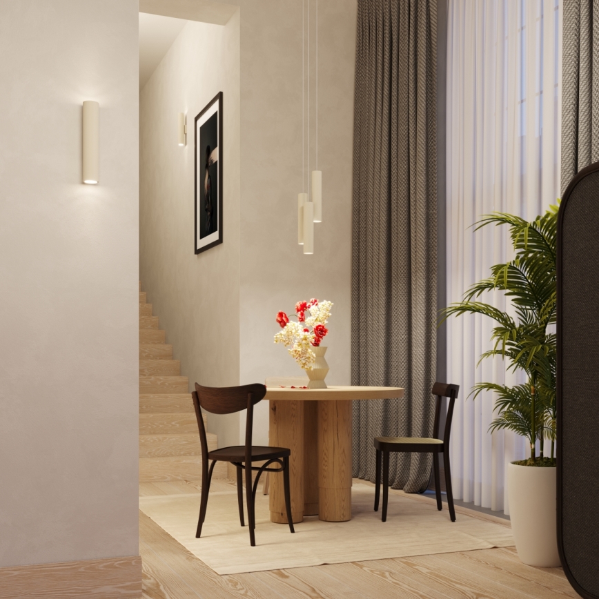 Ljuskrona med textilsladd LAGOS 3xGU10/10W/230V grädde